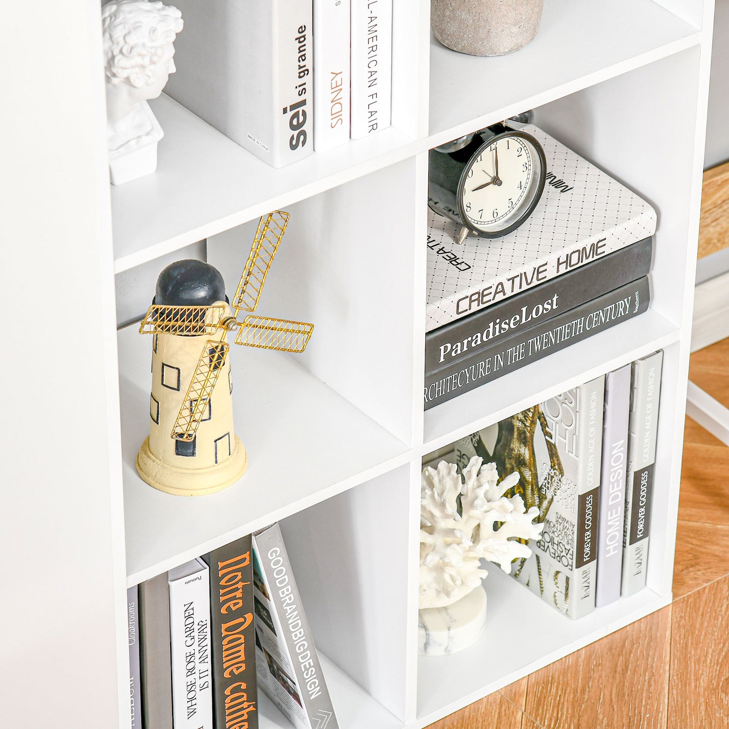 HOMCOM 6-Cube Bookshelf - White