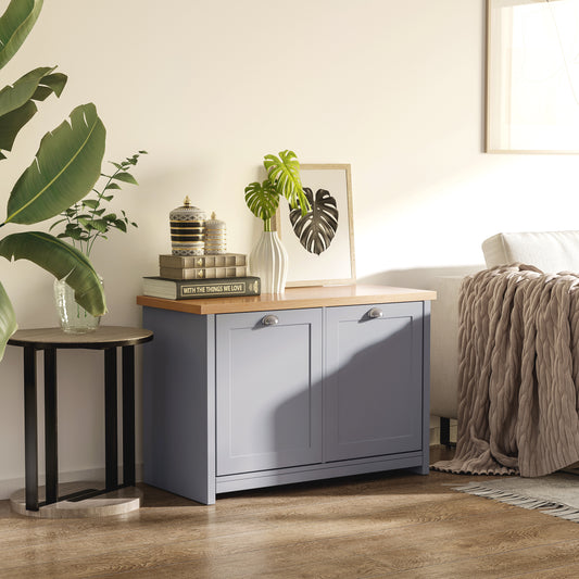 HOMCOM Shoe Cabinet, Modern Shoe Bench with 2 Doors for Hallway, Entryway, Grey--ChewyGames-ChewyGames