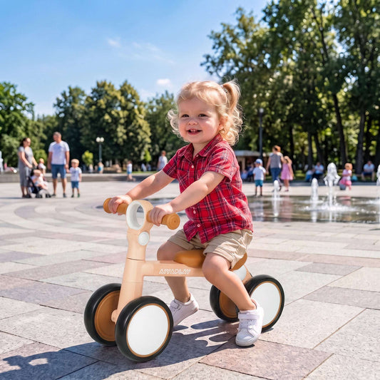 AIYAPLAY Balance Bike, Lightweight Baby Balance Bike with Foldable Design, Adjustable Seat, No Pedal for 1–2 Years, Pink