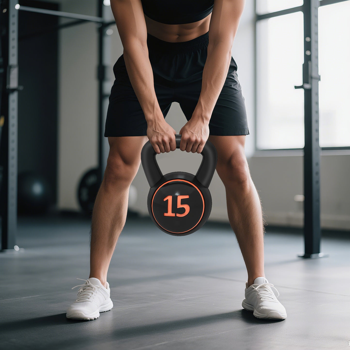 SPORTNOW Three-Piece Kettlebell Set, 5lbs, 10lbs, 15lbs with Storage Tray