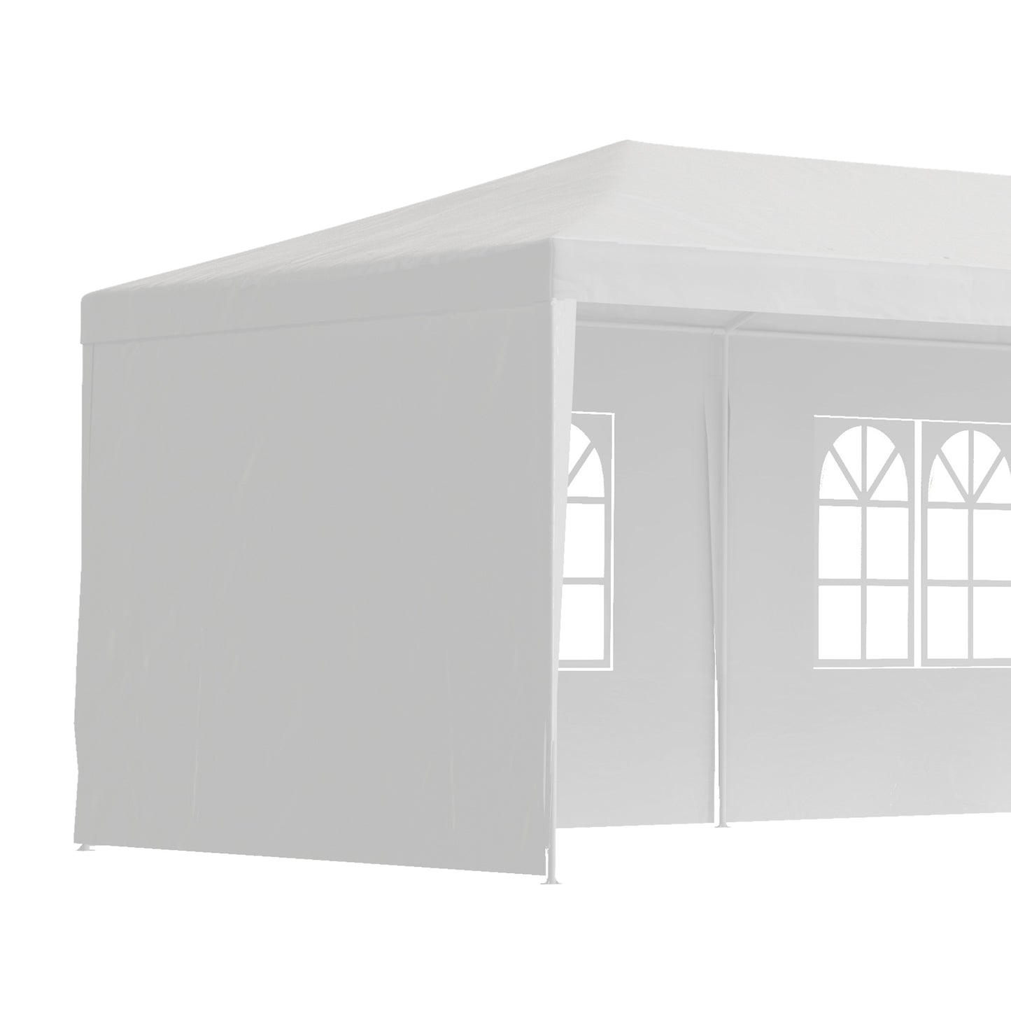 Outsunny 9 x 3 m Party Tent Gazebo Marquee Outdoor Patio Canopy Shelter with Windows and Side Panels Black