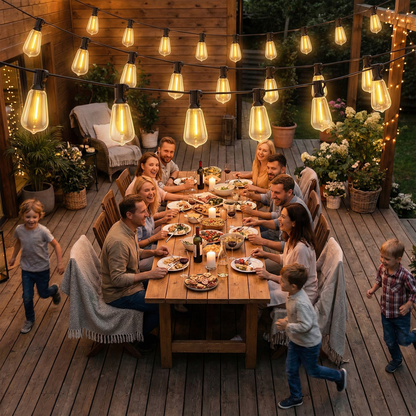 HOMCOM Curtain Lights Connectable Fairy Curtain Lights Plug-in IP44 Waterproof/18 m/Warm White