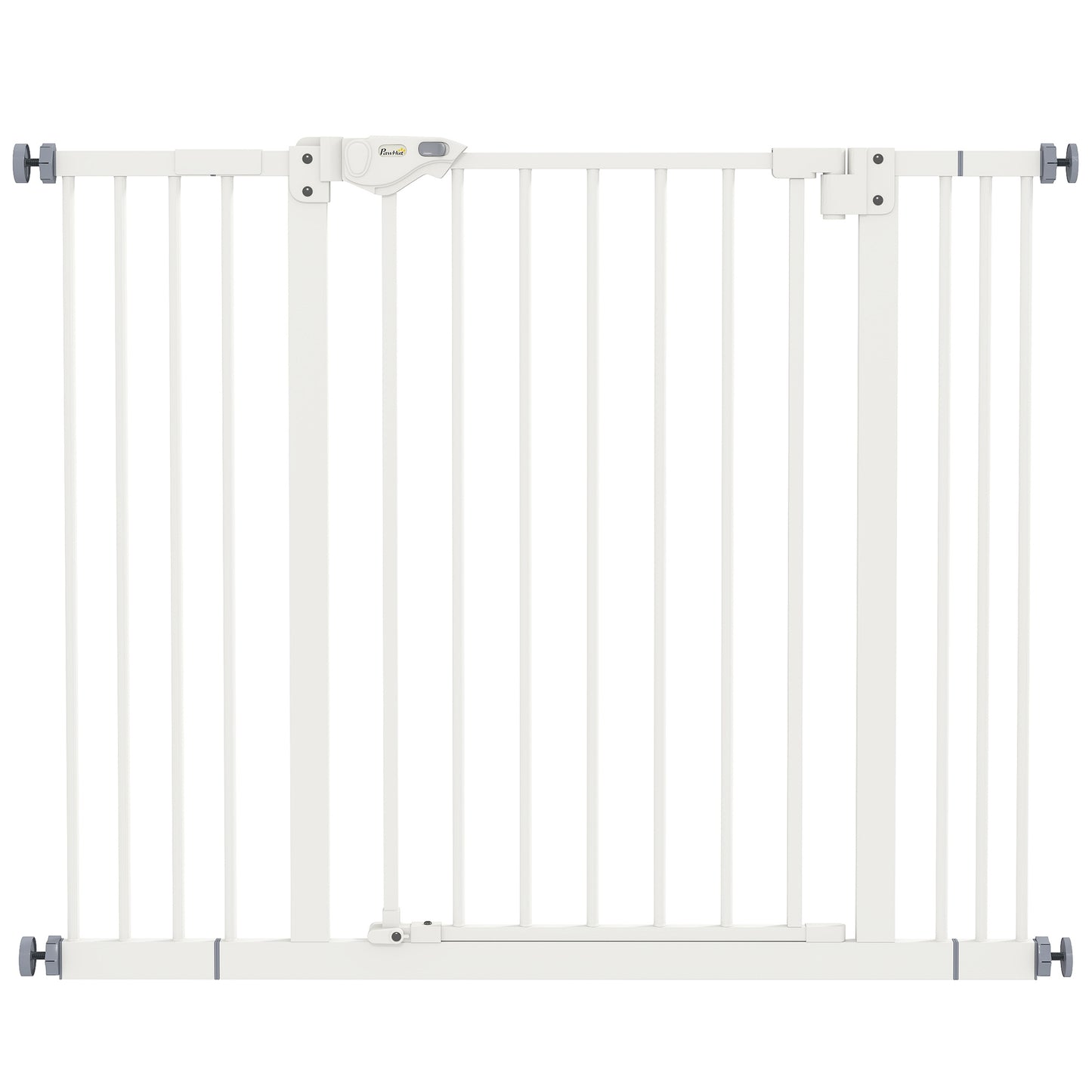 PawHut Adjustable Safety Gate w/ Two Extensions, Four Adjustable Screws, White