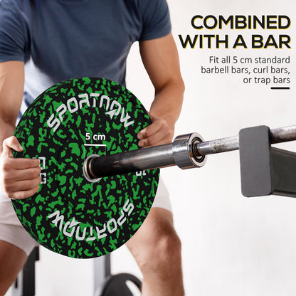 SPORTNOW Olympic Weight Plates with 5cm Holes, for Weight Lifting, 2 x 10kg--ChewyGames-ChewyGames