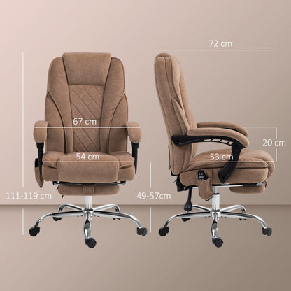 Vinsetto Massage Office Chair, Heated Reclining Computer Chair with Adjustable Height and Footrest, Brown--ChewyGames-ChewyGames