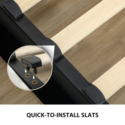 HOMCOM King Size Ottoman Bed Frame, with Front Drawer Black