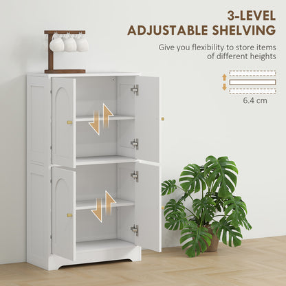 HOMCOM 4-Door Kitchen Storage Cabinet with Adjustable Shelves - White