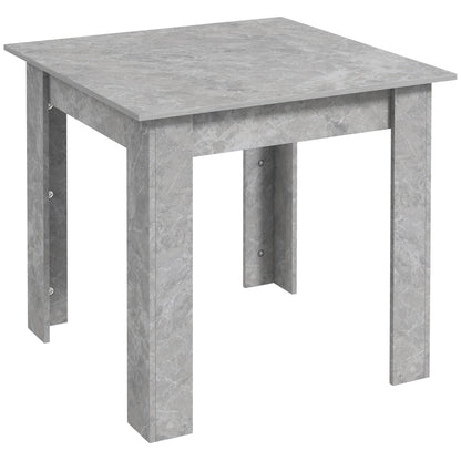 HOMCOM Square Dining Table, Modern Small Dining Table with Faux Cement Effect, Space Saving, Non-slip Foot Pads, Cement Grey