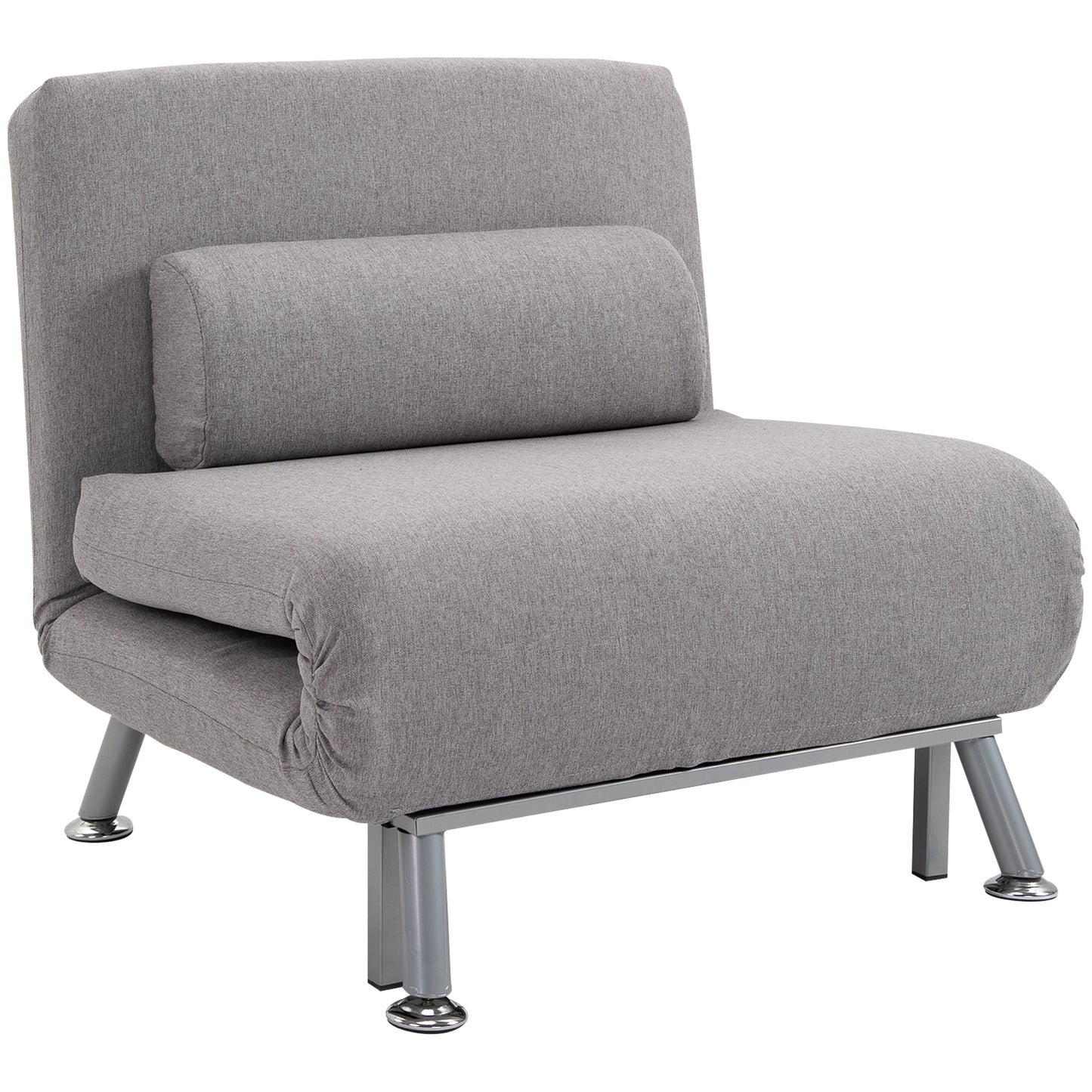 HOMCOM Adjustable Back Futon Sofa Chair - Grey--ChewyGames-ChewyGames