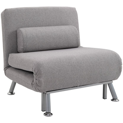 HOMCOM Adjustable Back Futon Sofa Chair - Grey--ChewyGames-ChewyGames