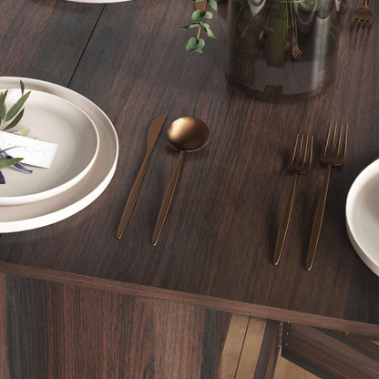HOMCOM Folding Dining Table, Drop Leaf Table for Small Spaces, Oval Tabletop for Dining Room, Chocolate Wood Effect