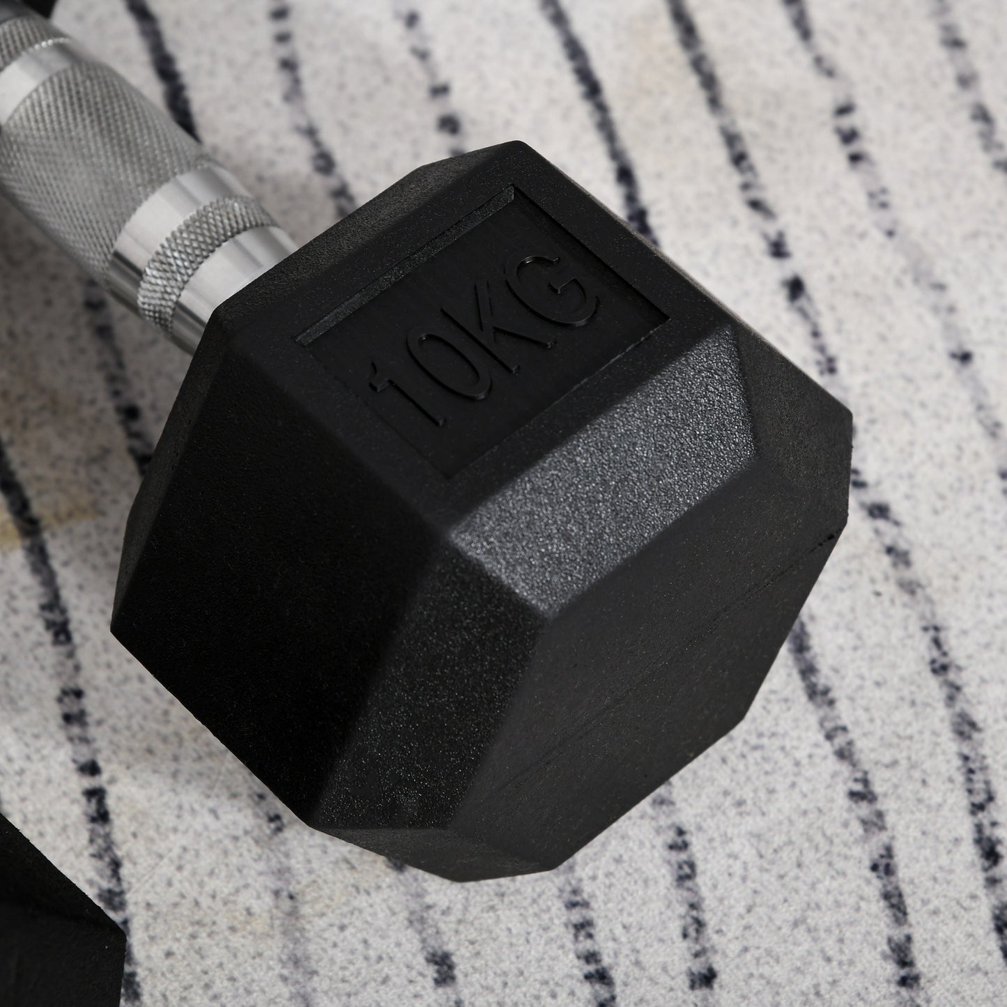 HOMCOM 2x10kg Hex Dumbbells Set Rubber Dumbbells Weight Lifting Equipment Fitness Home Gym--ChewyGames-ChewyGames