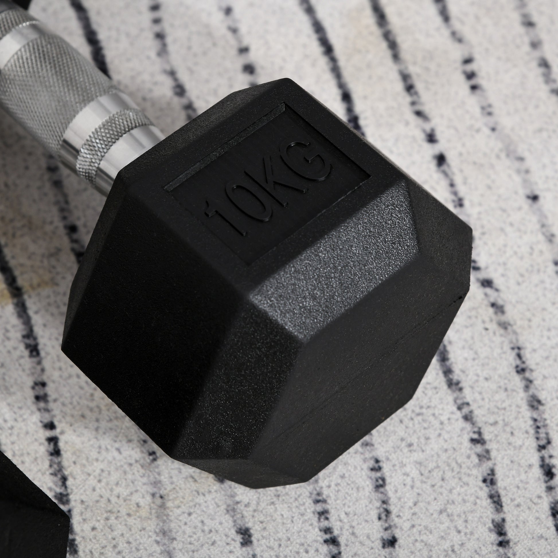 HOMCOM 2x10kg Hex Dumbbells Set Rubber Dumbbells Weight Lifting Equipment Fitness Home Gym--ChewyGames-ChewyGames