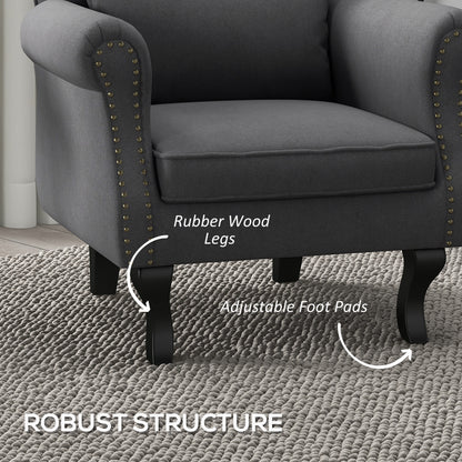 HOMCOM Chesterfield-Style Accent Chair - Grey