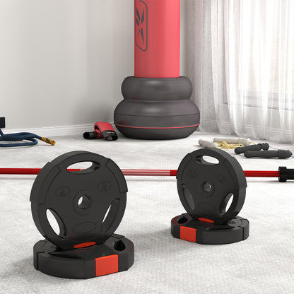 SPORTNOW Weight Plates Set, with Two 5kg and Two 2.5kg weights, Black
