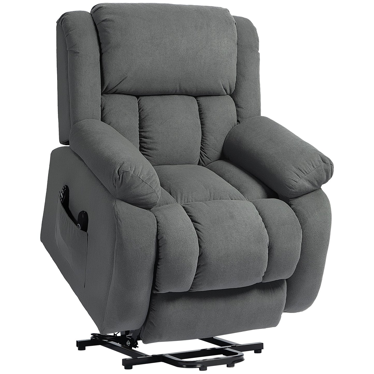 HOMCOM Recliner Armchair Lift Chair, Electric Recliner Chair with Vibration Massage and Heat, Wide Seat, USB Port, Grey