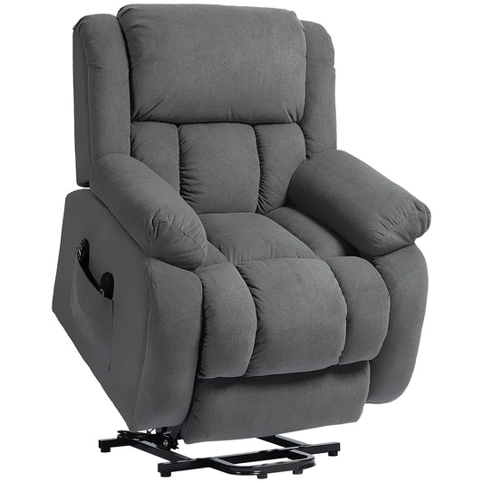 HOMCOM Recliner Armchair Lift Chair, Electric Recliner Chair with Vibration Massage and Heat, Wide Seat, USB Port, Grey