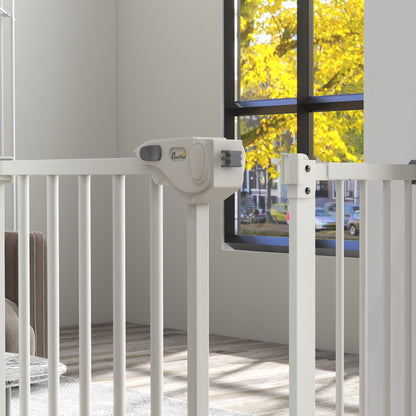 PawHut Adjustable Safety Gate w/ One Extensions, Four Adjustable Screws, White