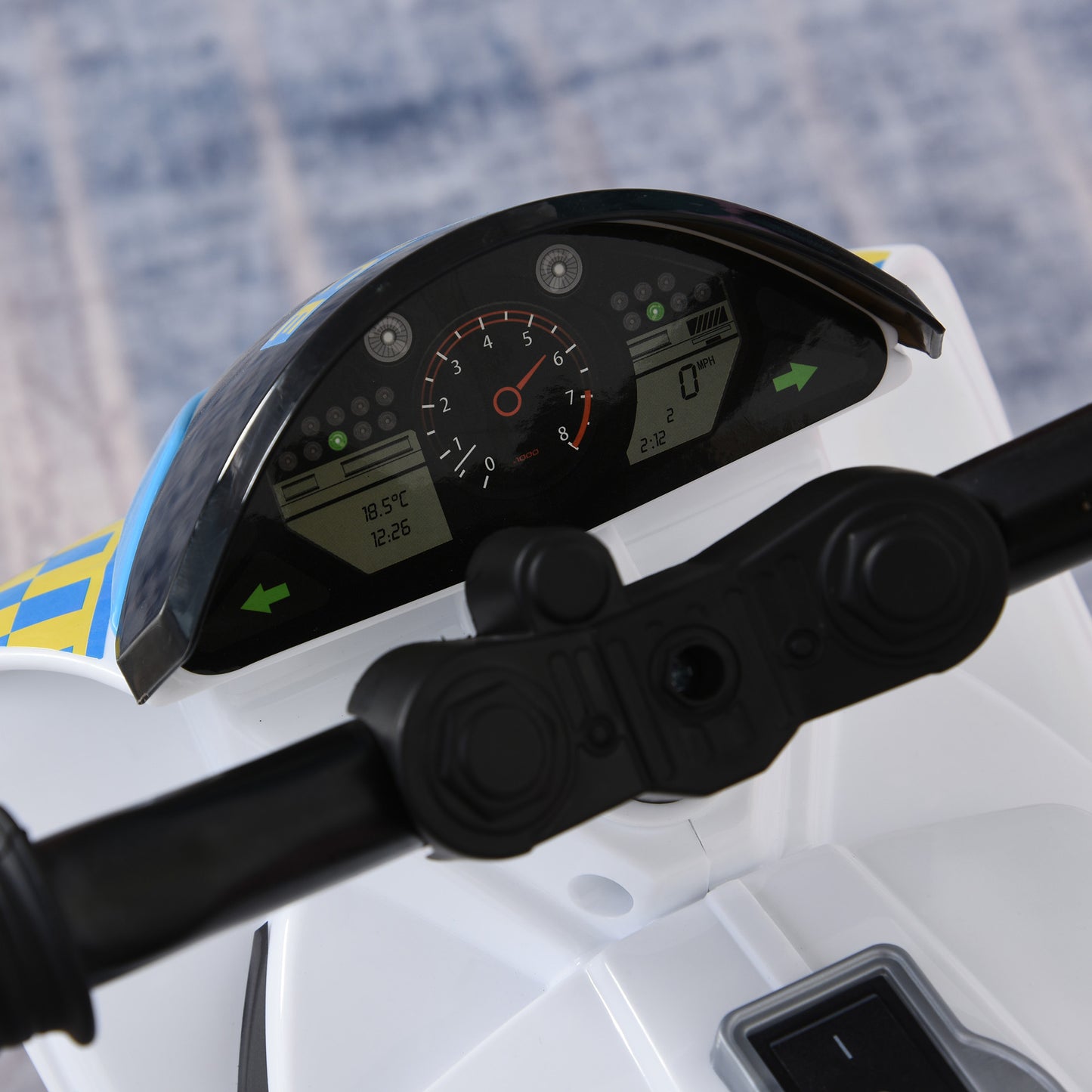 HOMCOM Kids Ride-On Police Bike 3-Wheel Vehicle w/ Music Lights Seat Handlebars Toddler NO POWER Child Learning Fun Development 18-36 Months Blue
