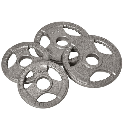 HOMCOM Set of 4 Cast Iron Weight Plate for 2 inch/5cm hole Dumbbell Handle Bar 15kg Dumbbell Plates Barbell Weight 2 x 5kg, 2 x 2.5kg