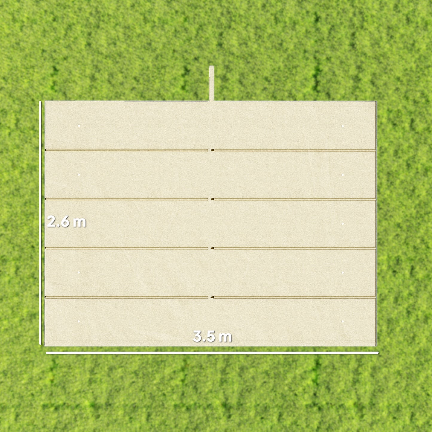 Outsunny Retractable Pergola Cover, 3.5 x 2.6 m Replacement Canopy Fabric for 4 x 3 m Frame, Roof Top Only, Cream White