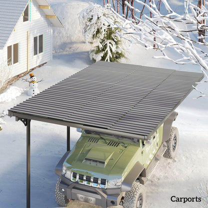 Outsunny Set of 12 Corrugated Steel Roof Sheet Panels - Light Grey