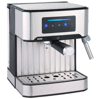 HOMCOM Espresso Machine, 20-Bar Cappuccino Coffee Maker with Frother Wand, 1.6L Tank, Single/Double/Manual Shot, LED Touch