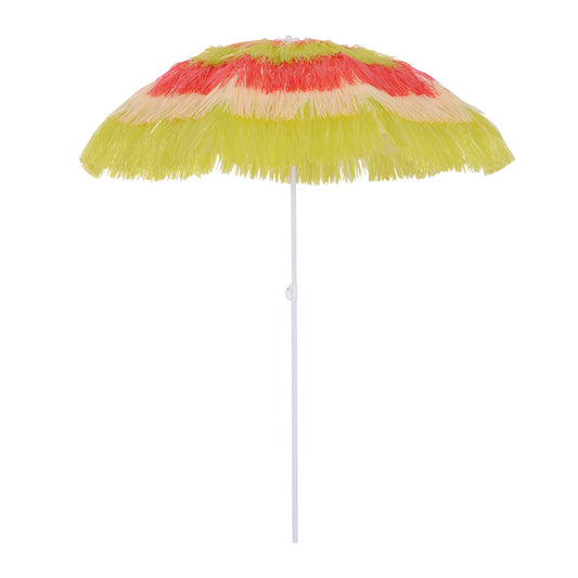 Outsunny 1.6m Garden Hawaii Parasol, Patio Beach Sun Umbrella Sunshade Hawaiian Folding Tilting Crank Parasol (Multicolour)-Parasols-ChewyGames-ChewyGames