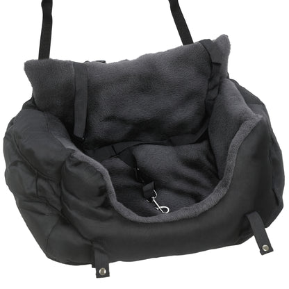PawHut Dog Car Seat for Small Dogs with Fixed Buckle, Safety Leash, Washable Cover, 58 x 45 x 28 cm, Black