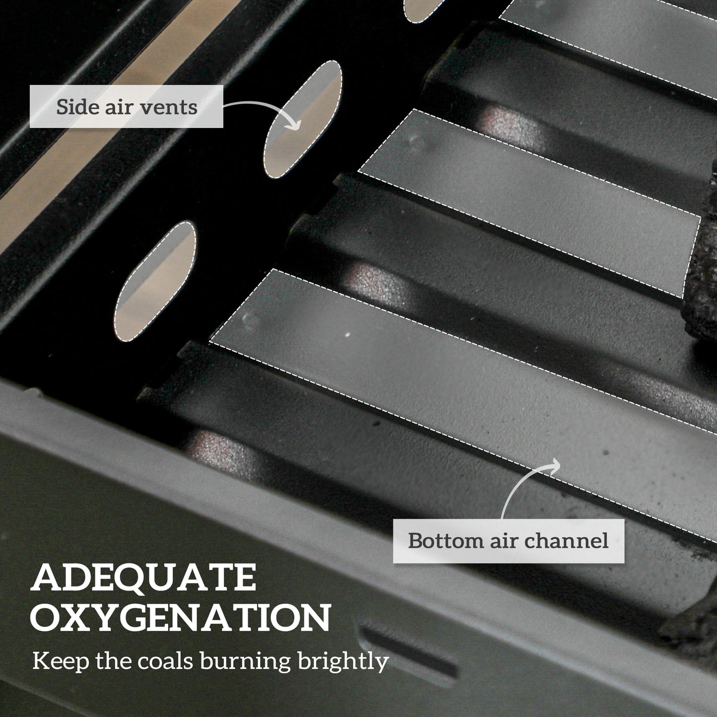 Outsunny Foldable Charcoal Grill - Black