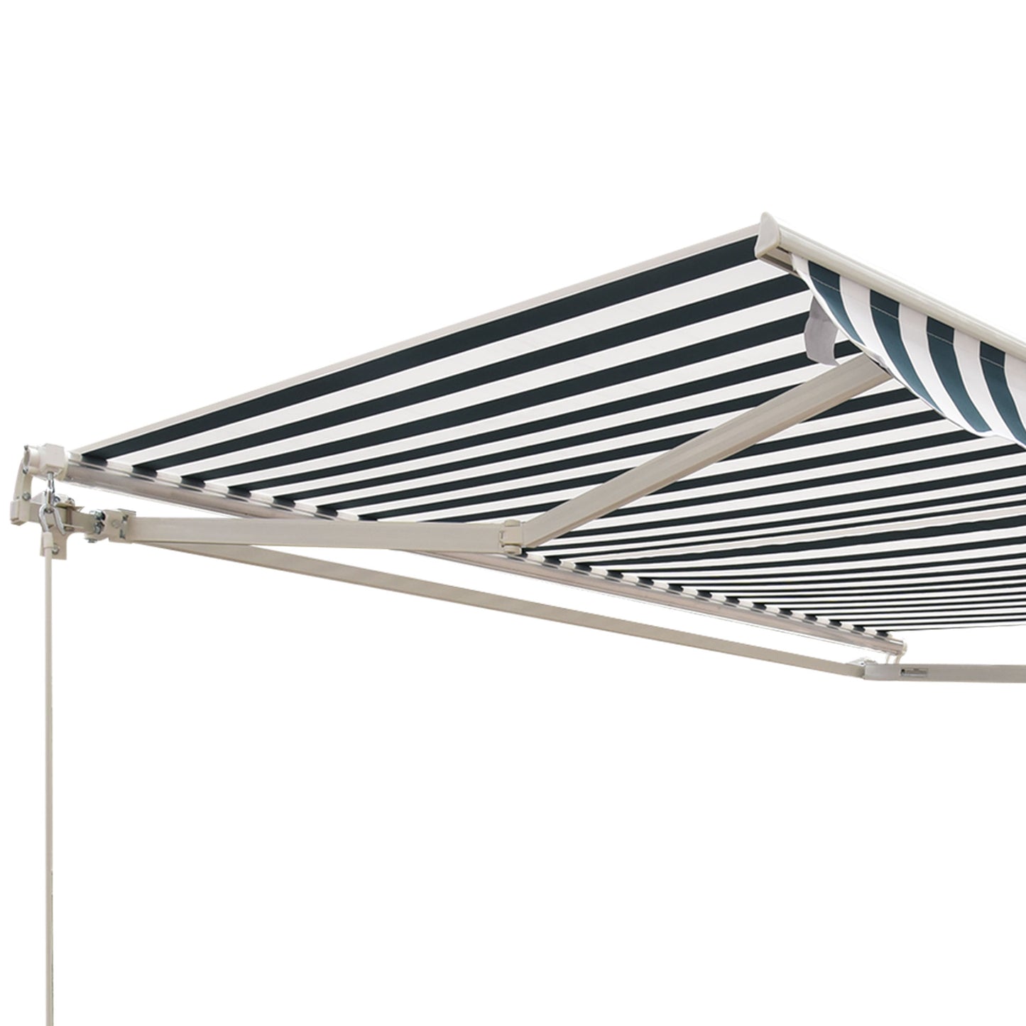 Outsunny Retractable Awning, 2.5x2 m-Dark Green/White