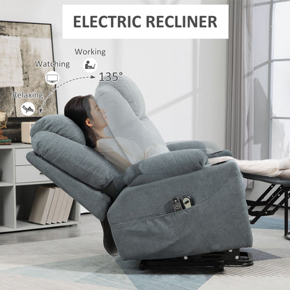 HOMCOM Power Lift Recliner Chair with Pocket Spring, Electric Lift Chair with Wide Backrest, Grey
