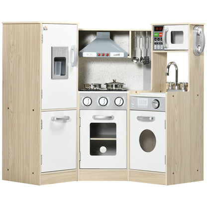 HOMCOM Kids Kitchen Playset, with Accessories, Storage Space--ChewyGames-ChewyGames