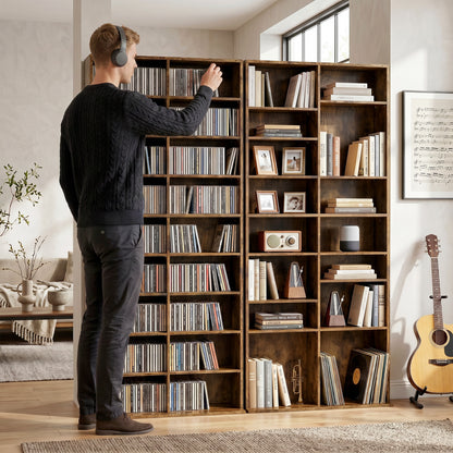 HOMCOM 640 CD Storage Tower - Rustic Brown