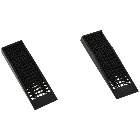 HOMCOM 2PCS Car Ramps, 3 Ton Low Entrance Plastic Curb Ramps with Anti-Slip Surface, Car Lift for Garage Workshop Cars SUVs Small Vans