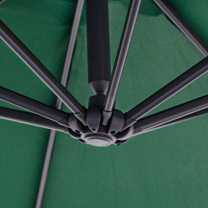 Outsunny 3m Banana Hanging Parasol Umbrella Green