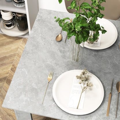 HOMCOM Square Dining Table, Modern Small Dining Table with Faux Cement Effect, Space Saving, Non-slip Foot Pads, Cement Grey