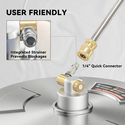Outsunny Pressure Washer Surface Cleaner 3600 PSI Power Washer Rotary Surface Cleaner with 4 Wheels for Driveways