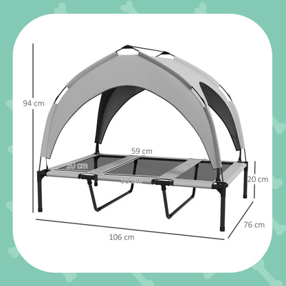 PawHut Cooling Raised Pet Bed w/ Washable Breathable Mesh, for Large Dogs, 106 x 76 x 94cm - Light Grey