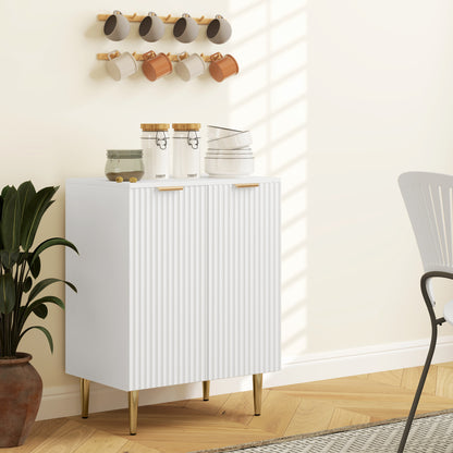 HOMCOM Adjustable Shelf Sideboard - White-Sideboards-ChewyGames-ChewyGames