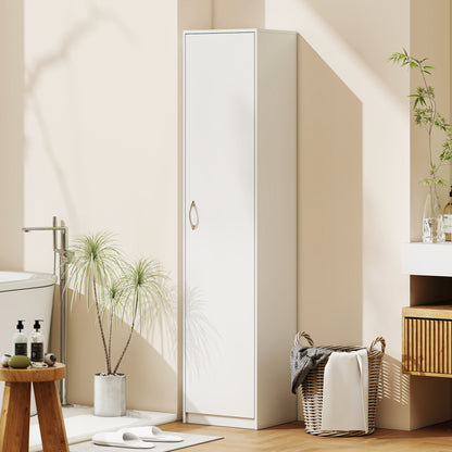 HOMCOM 180cm Tall Kitchen Cupboard, Freestanding 5-Tier Pantry Storage Cabinet with Adjustable Shelf, White