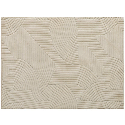 HOMCOM Modern Geometric Rug, Thick Plush, Non-Slip, 200 x 140 cm – Cream, Living Room/Bedroom/Office
