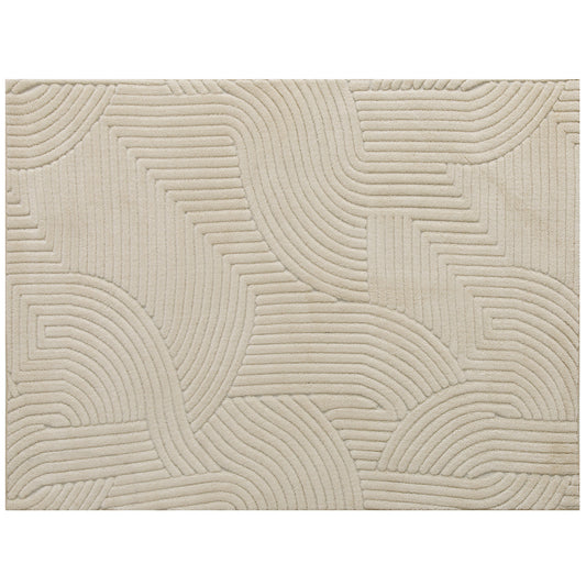 HOMCOM Modern Geometric Rug, Thick Plush, Non-Slip, 200 x 140 cm – Cream, Living Room/Bedroom/Office