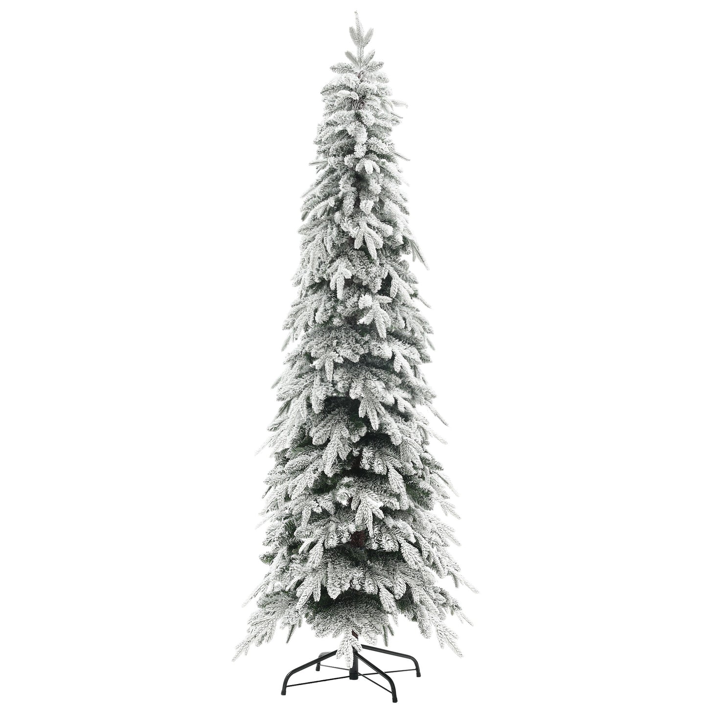 HOMCOM 7ft Snow-Covered Unlit Artificial Christmas Tree-Artificial Trees-ChewyGames-ChewyGames