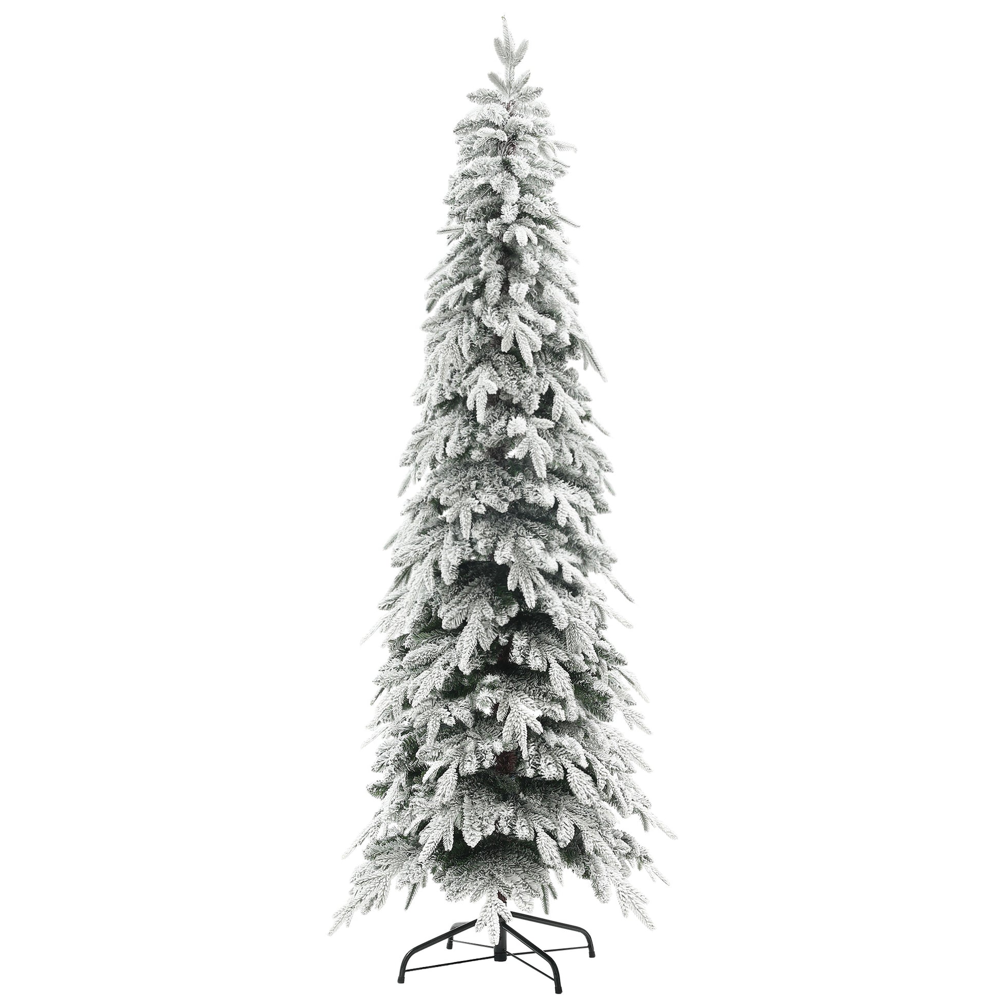 HOMCOM 7ft Snow-Covered Unlit Artificial Christmas Tree-Artificial Trees-ChewyGames-ChewyGames