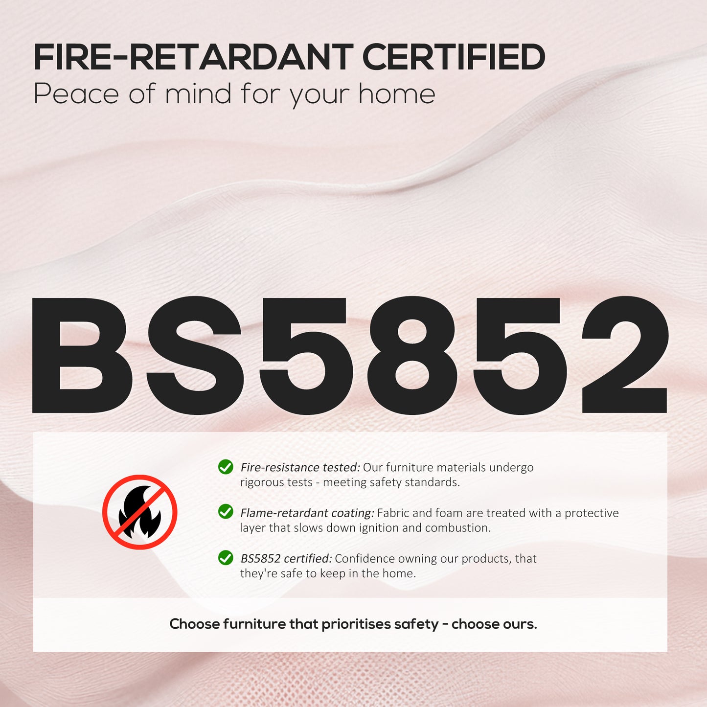 Fabric Gaming Chair with Lumbar Support, Headrest - Pale Pink