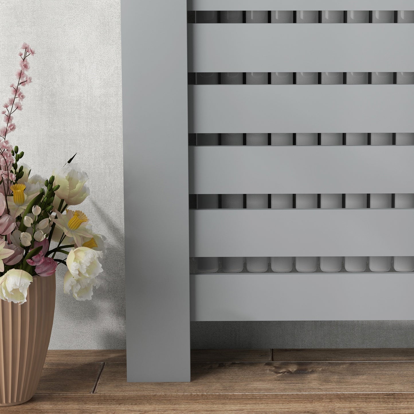 HOMCOM 95.5H x 111Wcm Radiator Cover, with Drawer - Grey--ChewyGames-ChewyGames