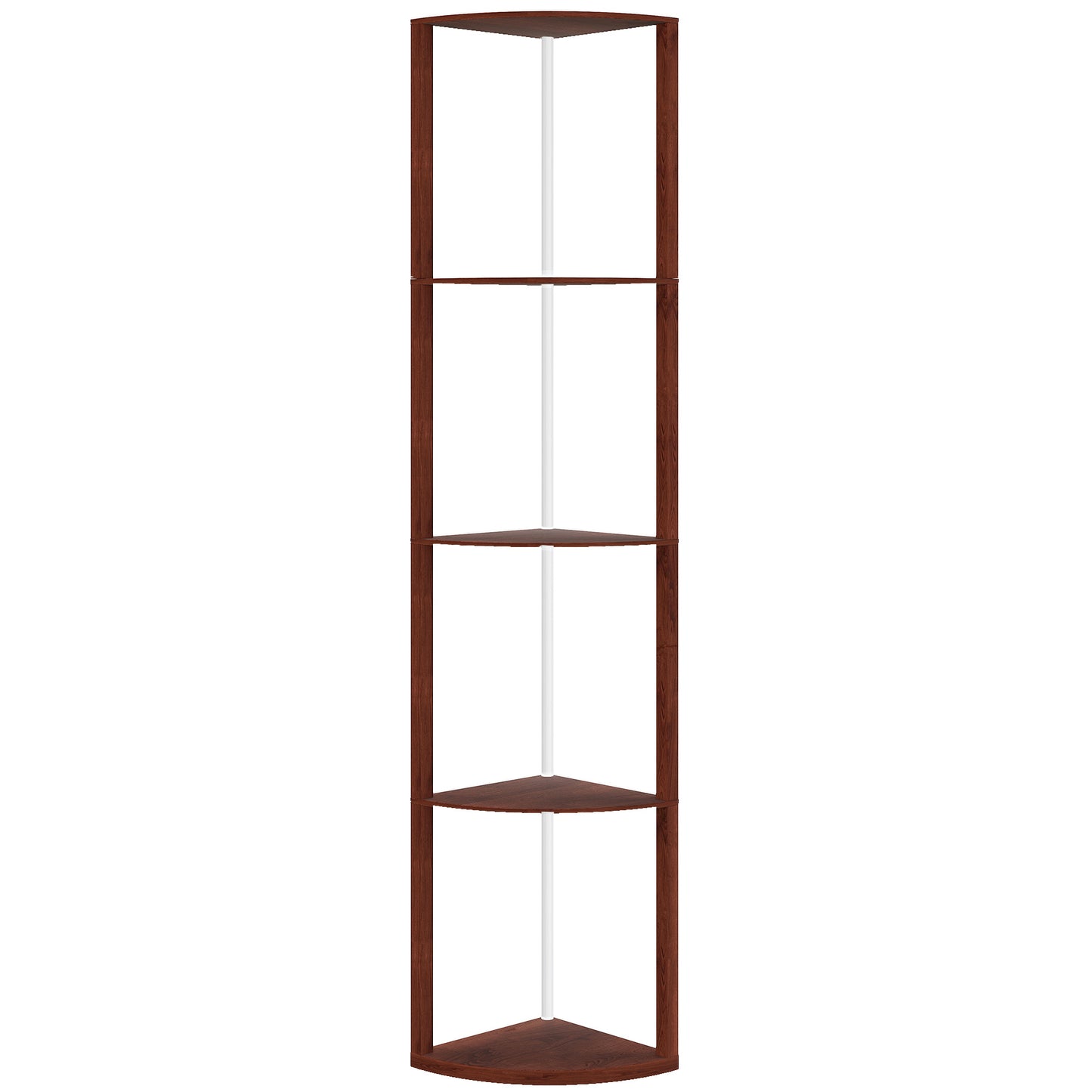 HOMCOM RGB Standing Lamp with Shelves, 4-Tier LED Floor Lamp with Multiple Lighting Modes, Brown