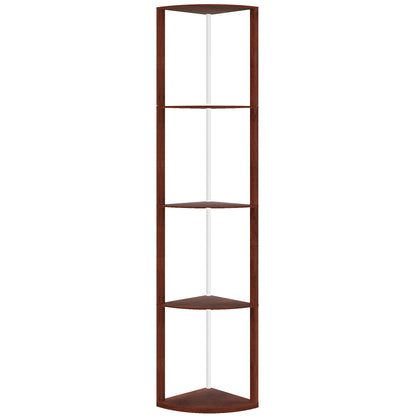 HOMCOM RGB Standing Lamp with Shelves, 4-Tier LED Floor Lamp with Multiple Lighting Modes, Brown