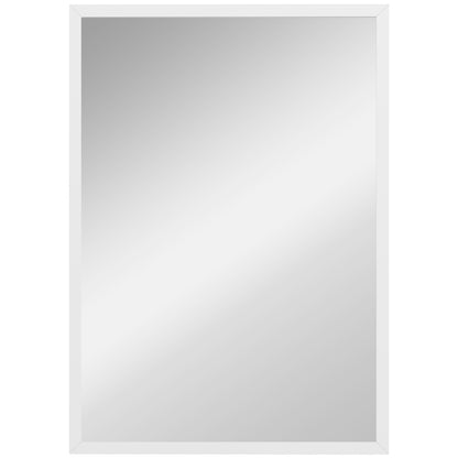 HOMCOM Wall Bathroom Mirror, 60 x 40 cm Wall-Mounted Mirror for Living Room, Bedroom, Hallway, White
